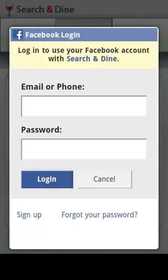 Search&Dine android App screenshot 1